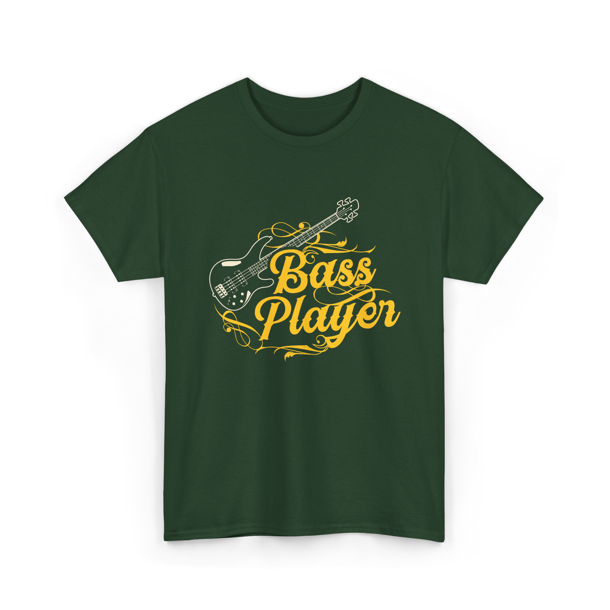 Bass Player Musician Guitar T-Shirt - Forest Green