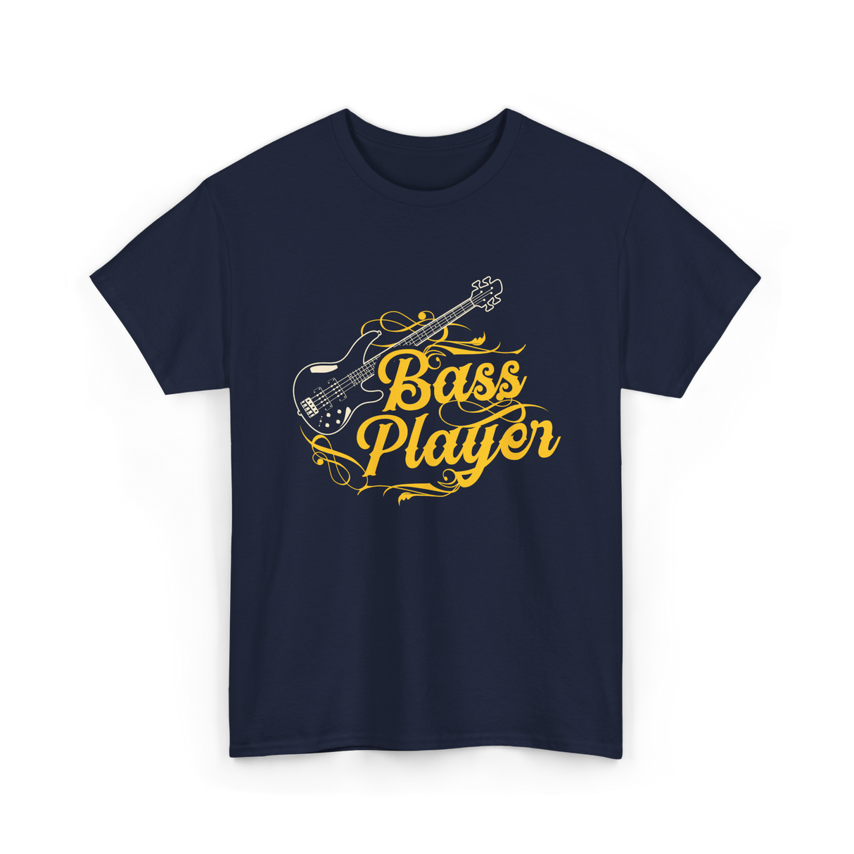 Bass Player Musician Guitar T-Shirt - Navy