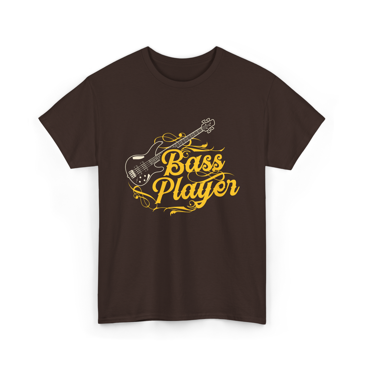 Bass Player Musician Guitar T-Shirt - Dark Chocolate