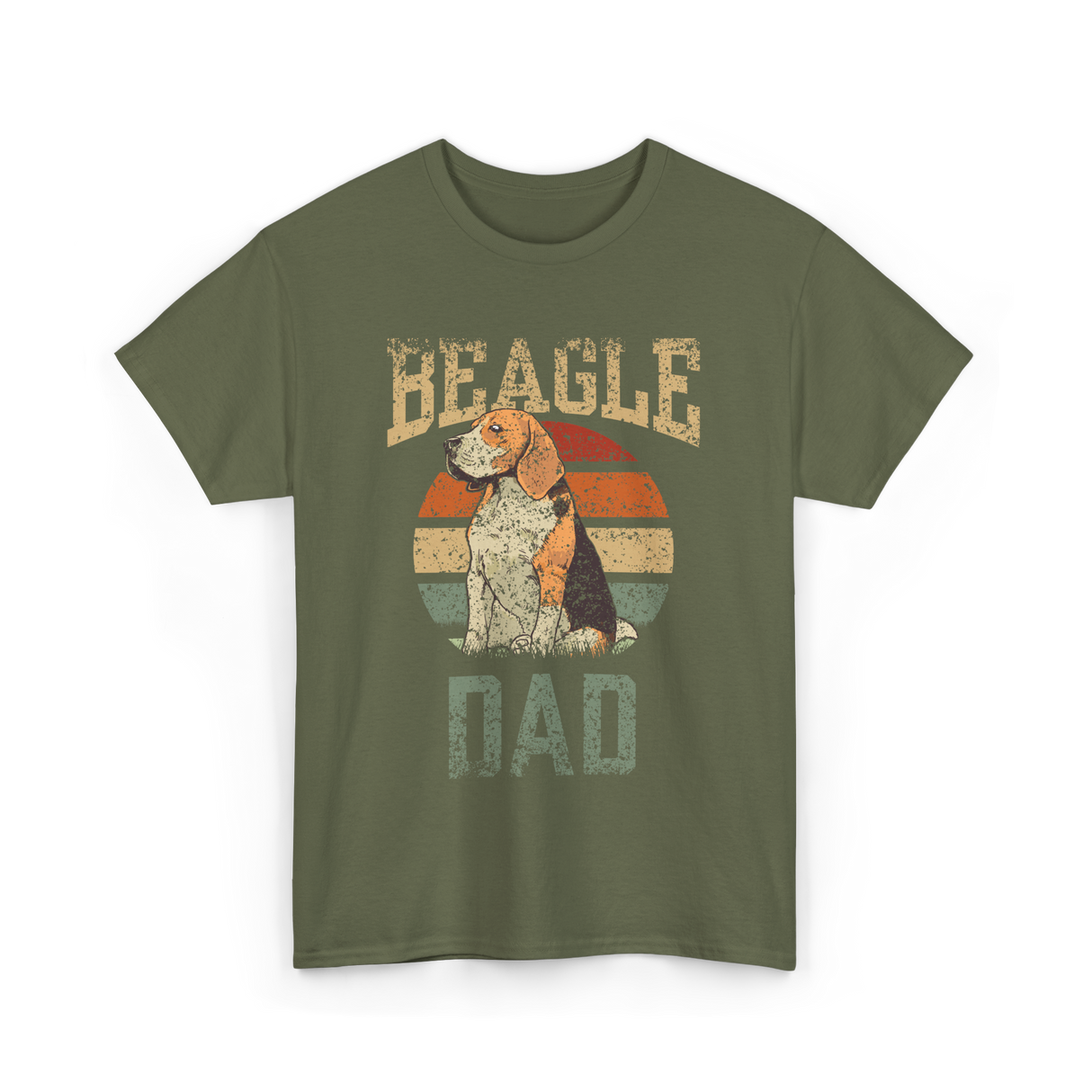 Beagle Dad Dog Beagles T-Shirt - Military Green