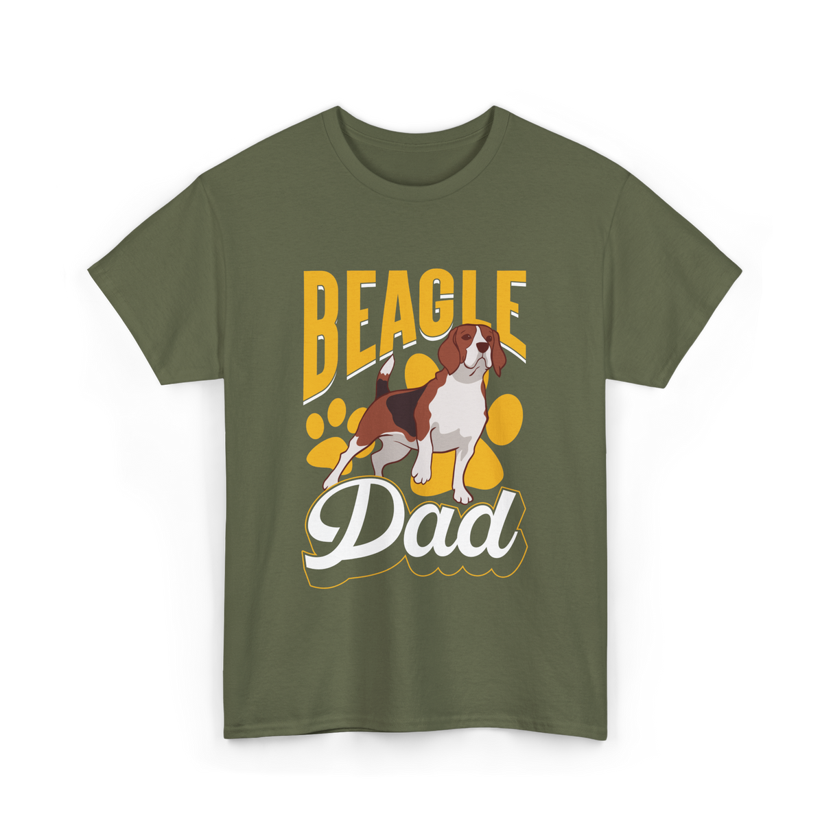 Beagle Dad Dog Lover Beagle T-Shirt - Military Green