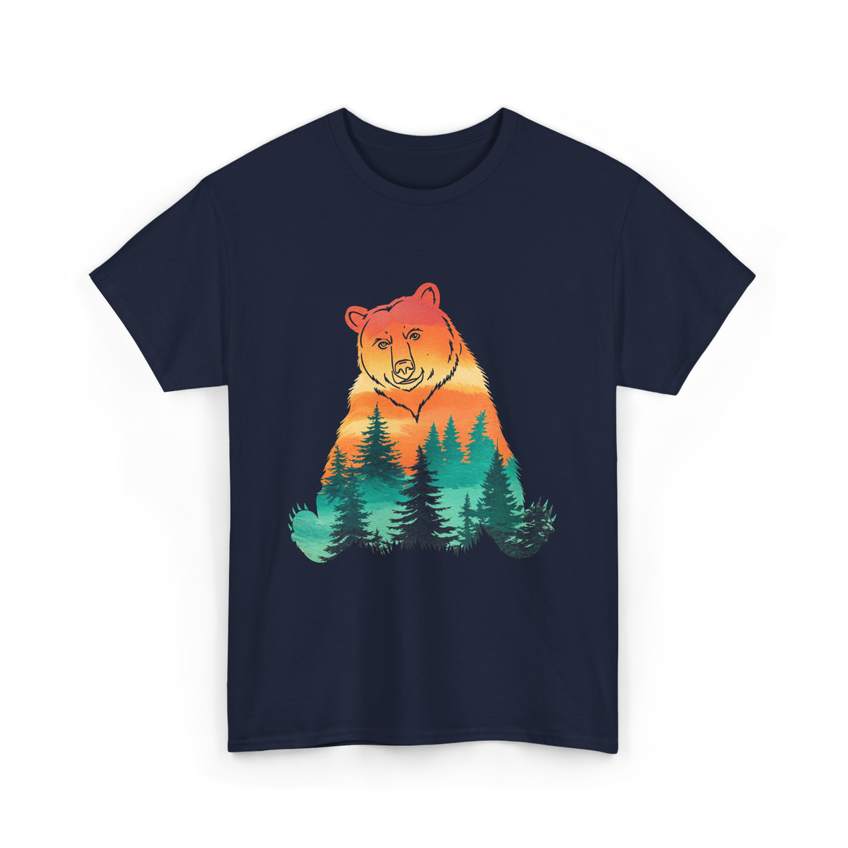 Bear Nature Forest Wildlife T-Shirt - Navy