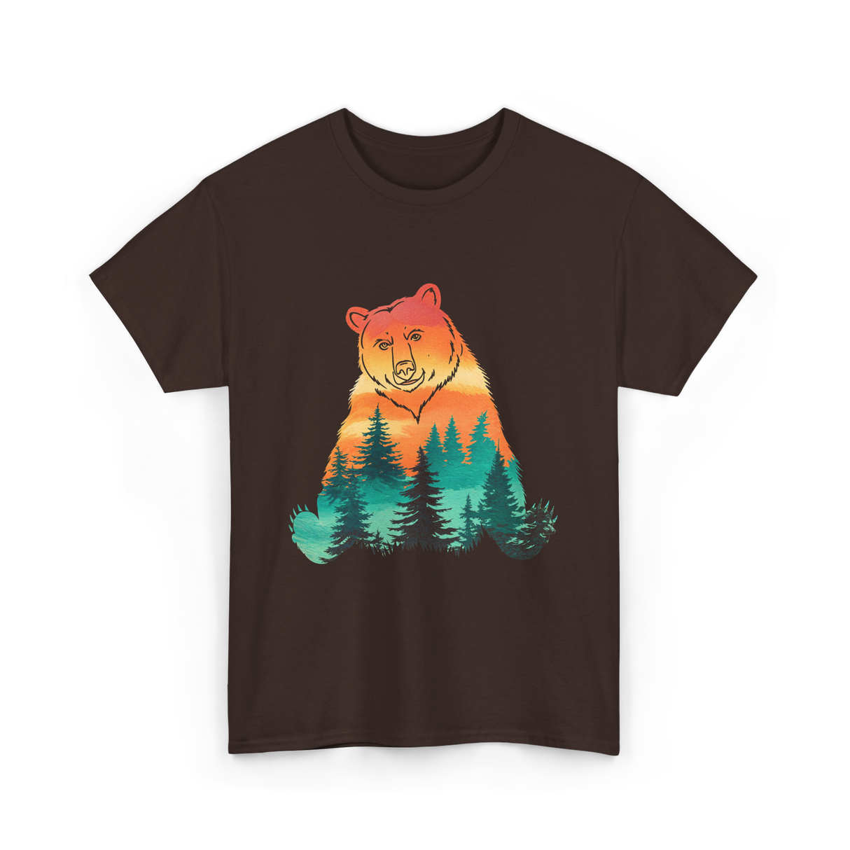 Bear Nature Forest Wildlife T-Shirt - Dark Chocolate