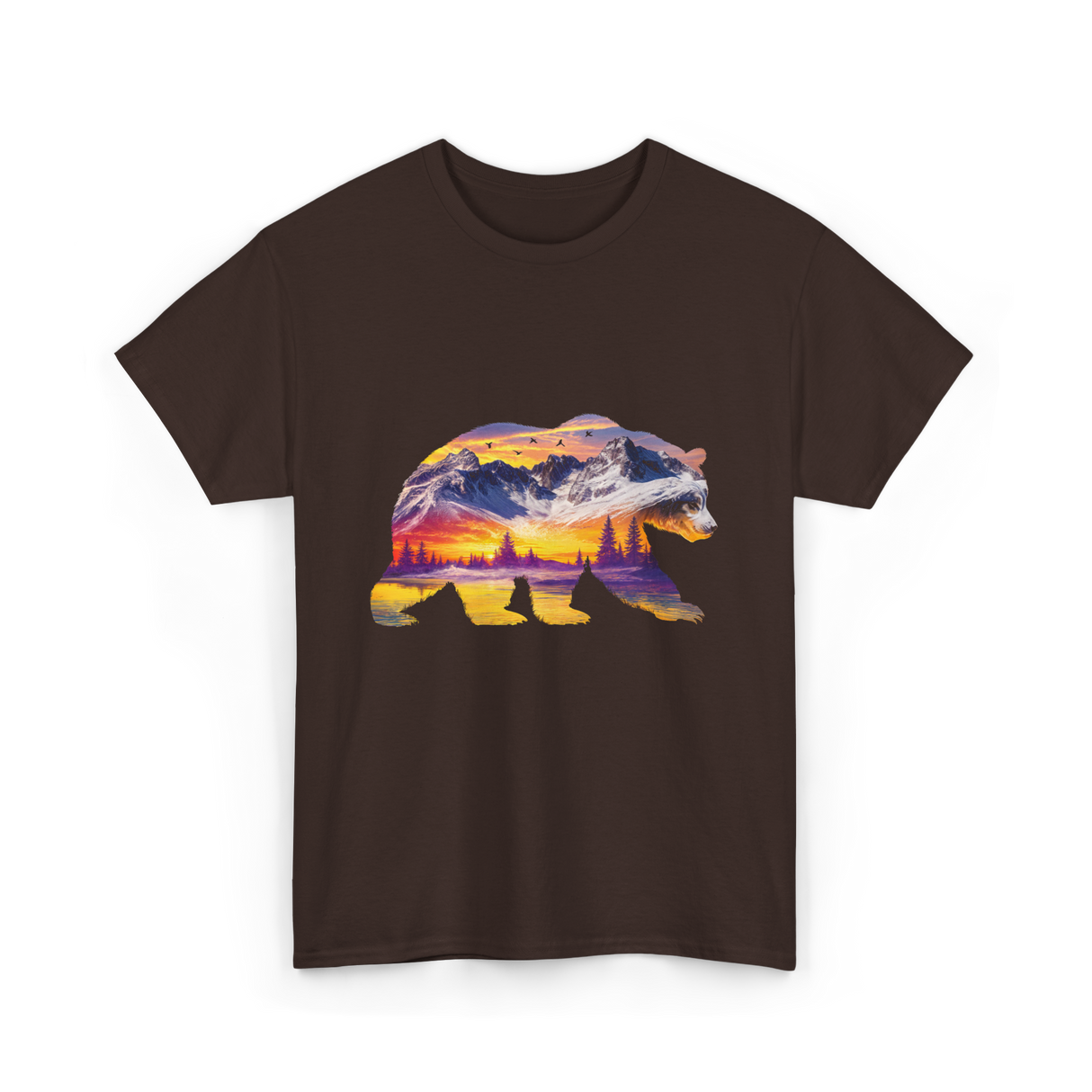 Bear Nature Landscape Wildlife T-Shirt - Dark Chocolate