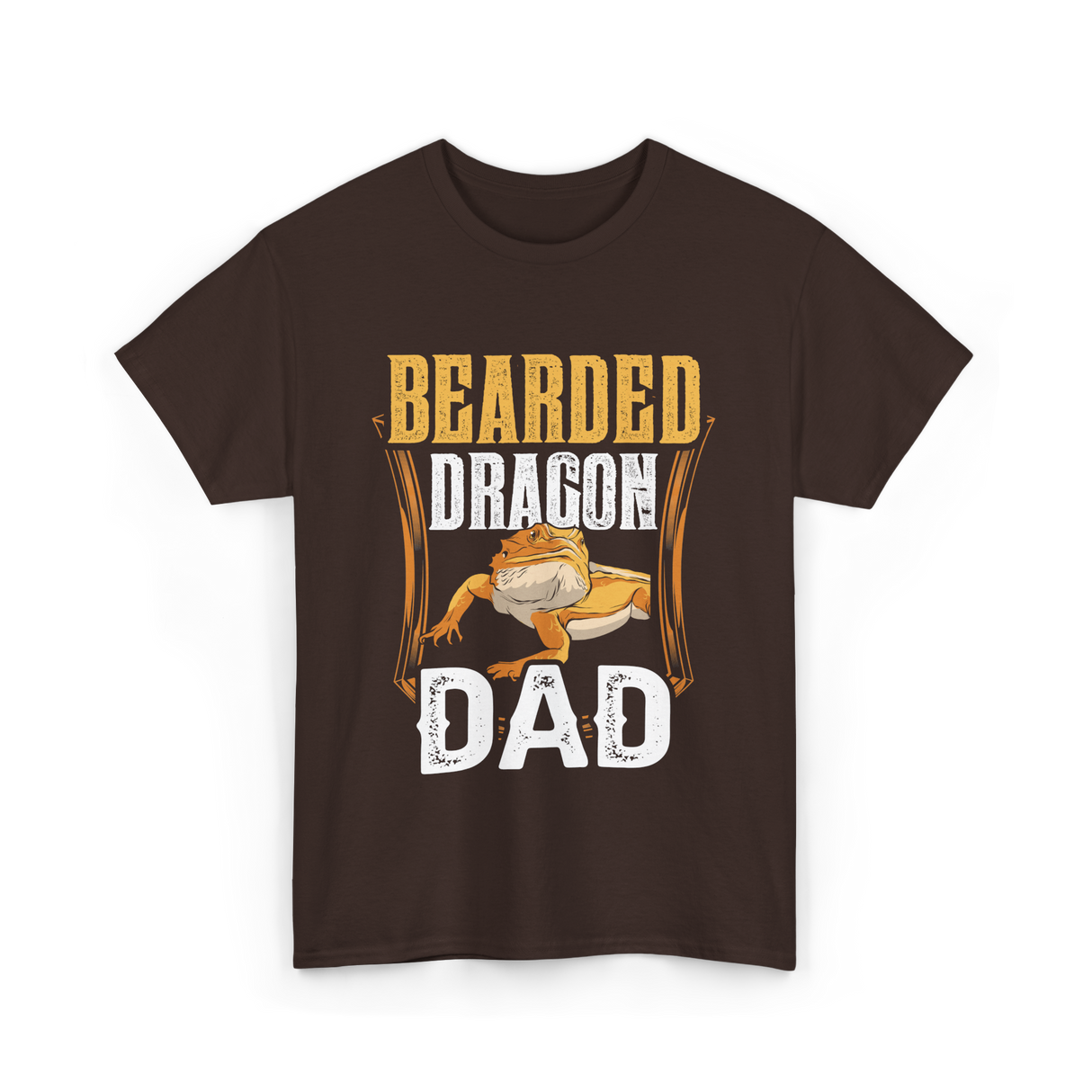 Bearded Dragon Dad Animal Lover T-Shirt - Dark Chocolate