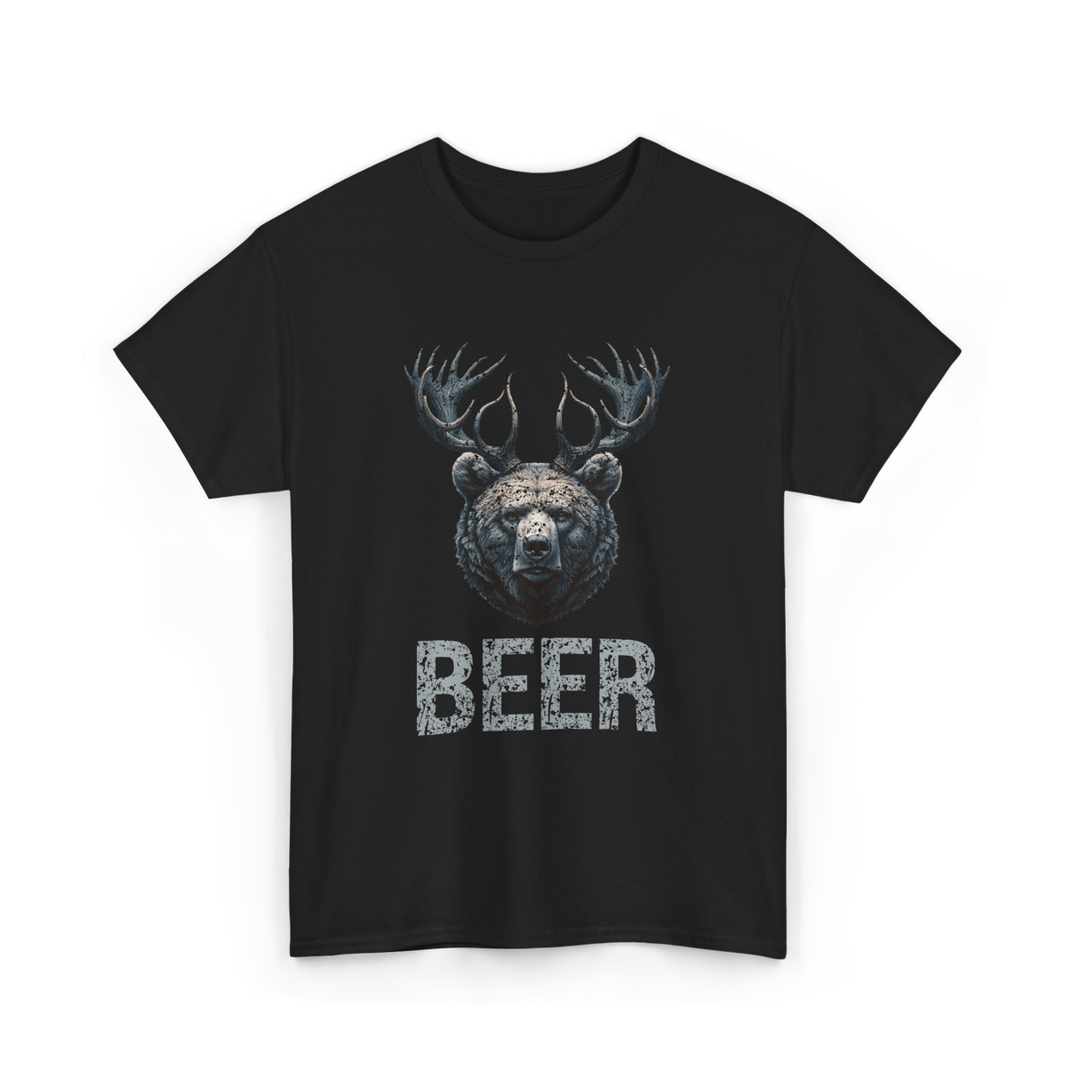 Beer Bear Grizzly Animal T-Shirt - Black