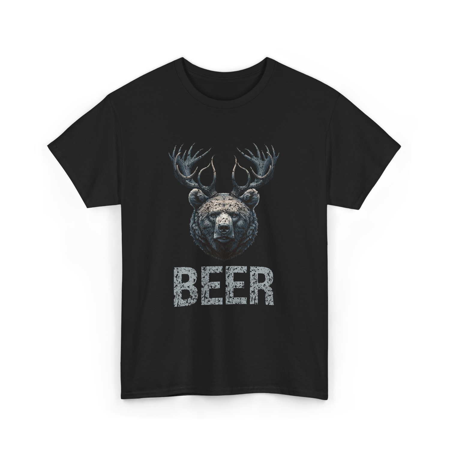 Beer Bear Grizzly Animal T-Shirt - Black
