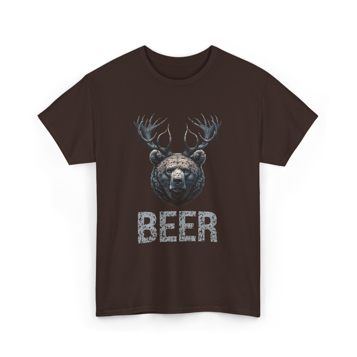 Beer Bear Grizzly Animal T-Shirt - Dark Chocolate