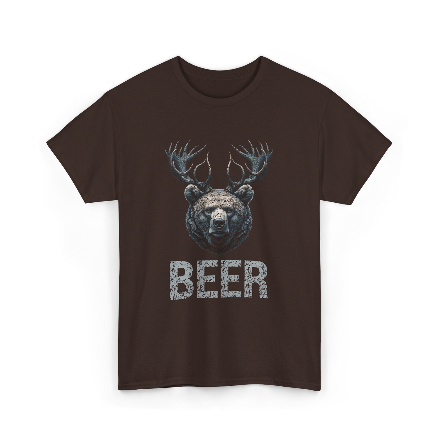 Beer Bear Grizzly Animal T-Shirt - Dark Chocolate