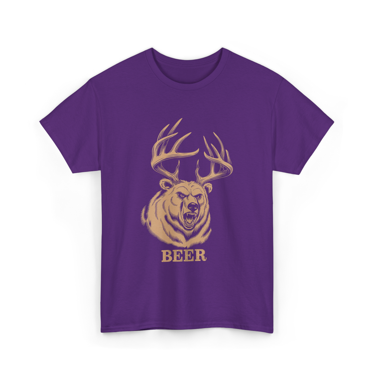 Beer Bear Hunter T-Shirt - Purple