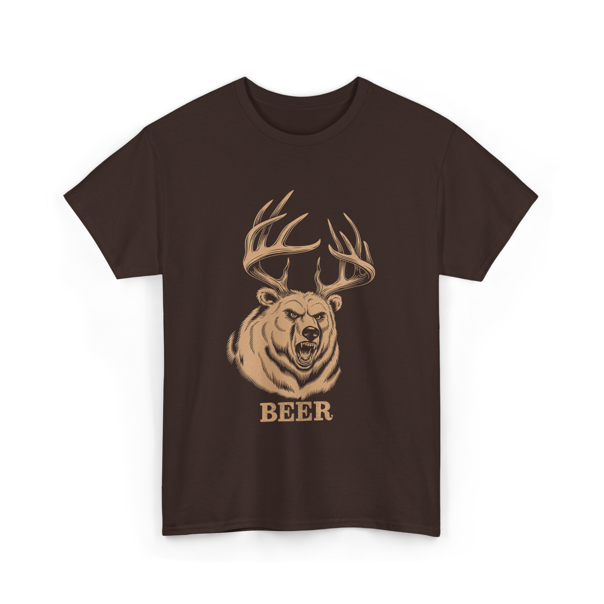 Beer Bear Hunter T-Shirt - Dark Chocolate