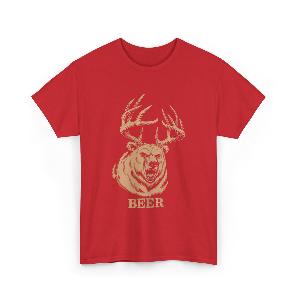 Beer Bear Hunter T-Shirt - Red