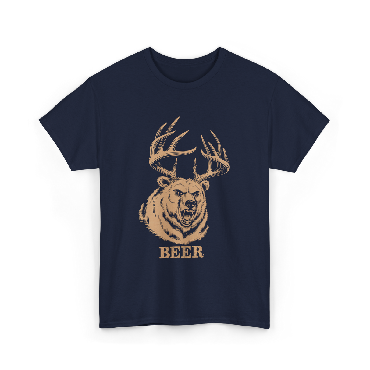 Beer Bear Hunter T-Shirt - Navy