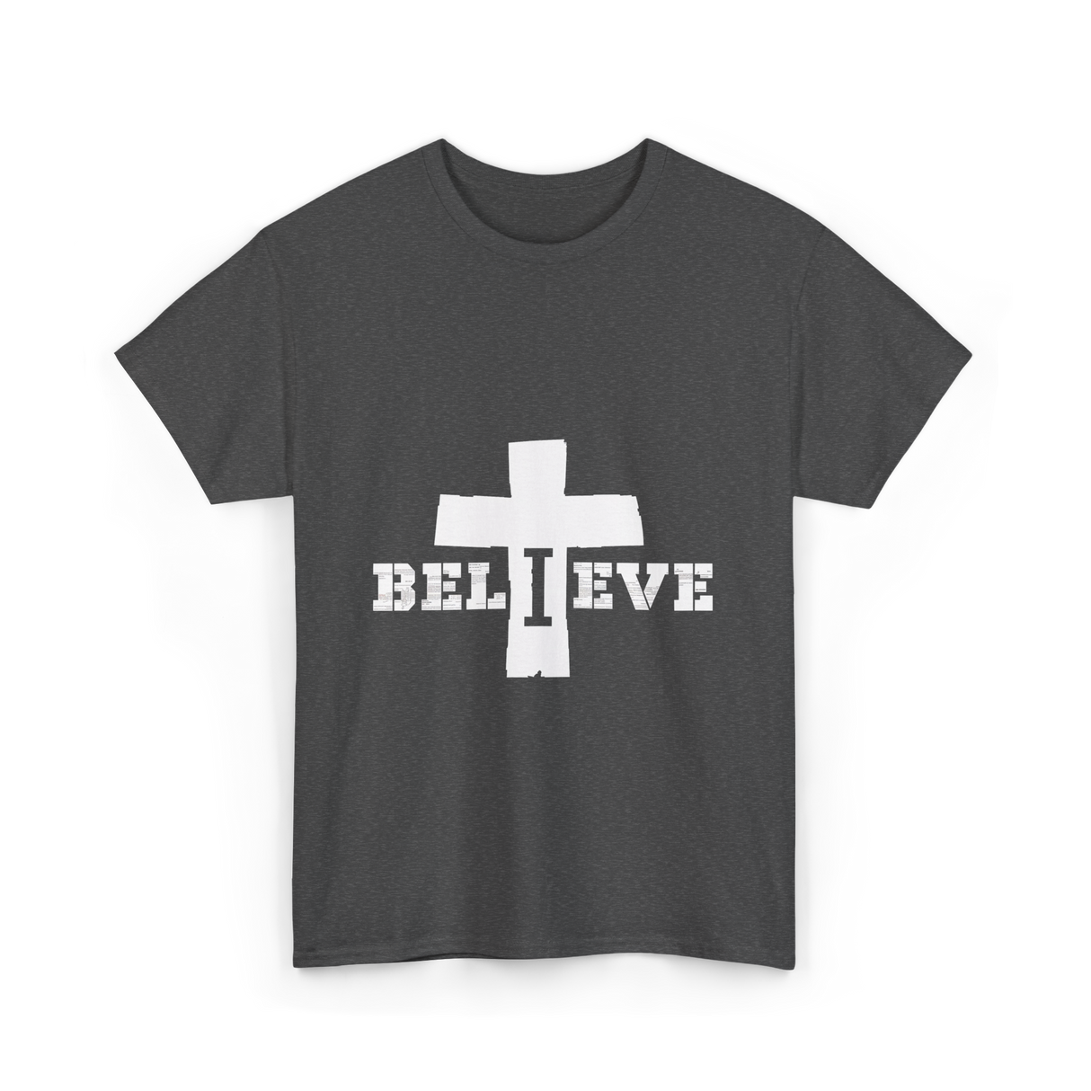 Believe Christian Faith T-Shirt - Dark Heather