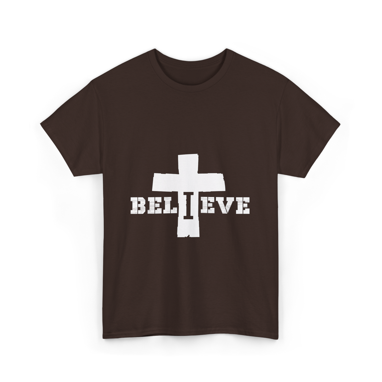 Believe Christian Faith T-Shirt - Dark Chocolate