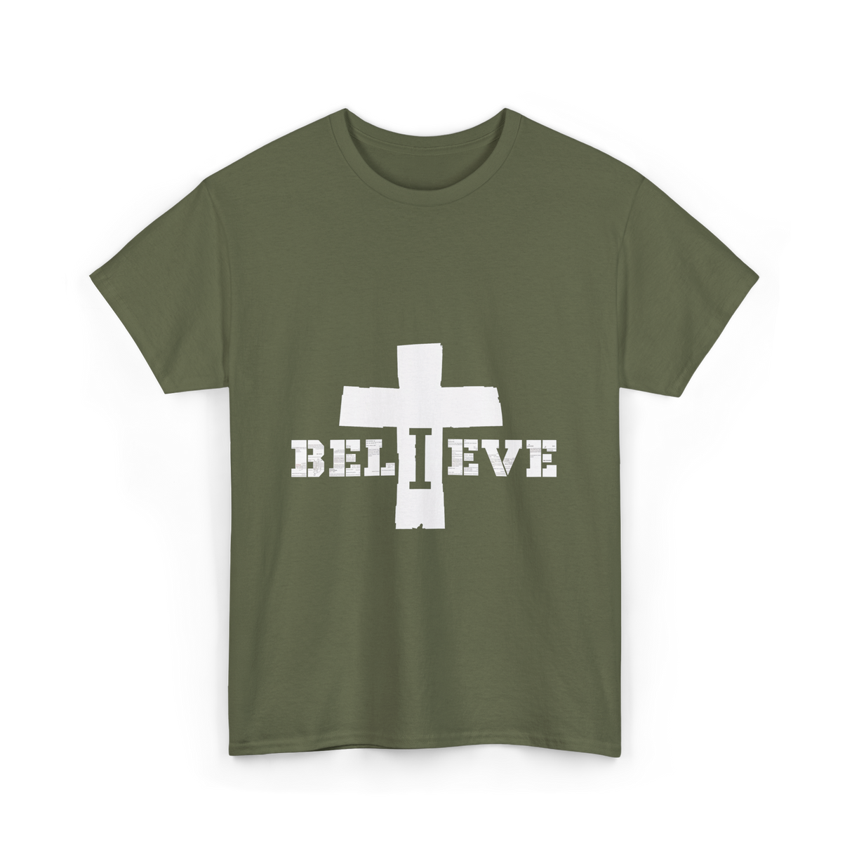 Believe Christian Faith T-Shirt - Military Green
