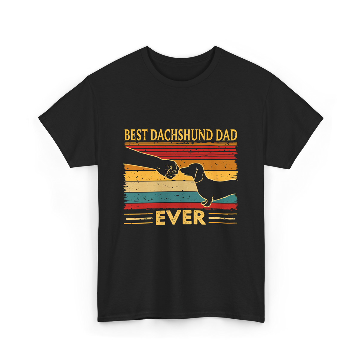 Best Dachshund Dad Ever Dachshund T-Shirt - Black