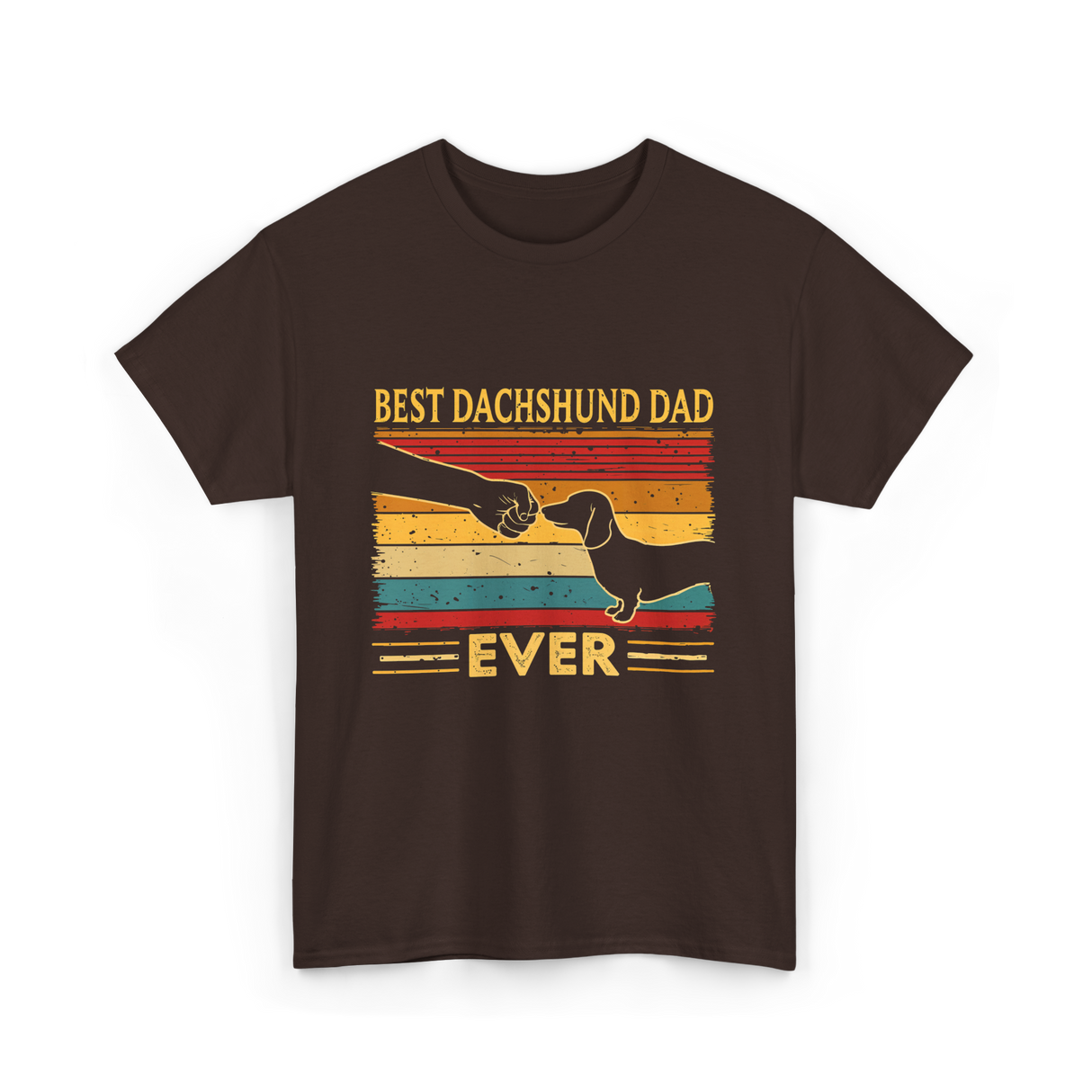 Best Dachshund Dad Ever Dachshund T-Shirt - Dark Chocolate