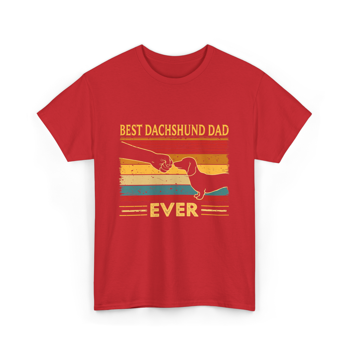 Best Dachshund Dad Ever Dachshund T-Shirt - Red