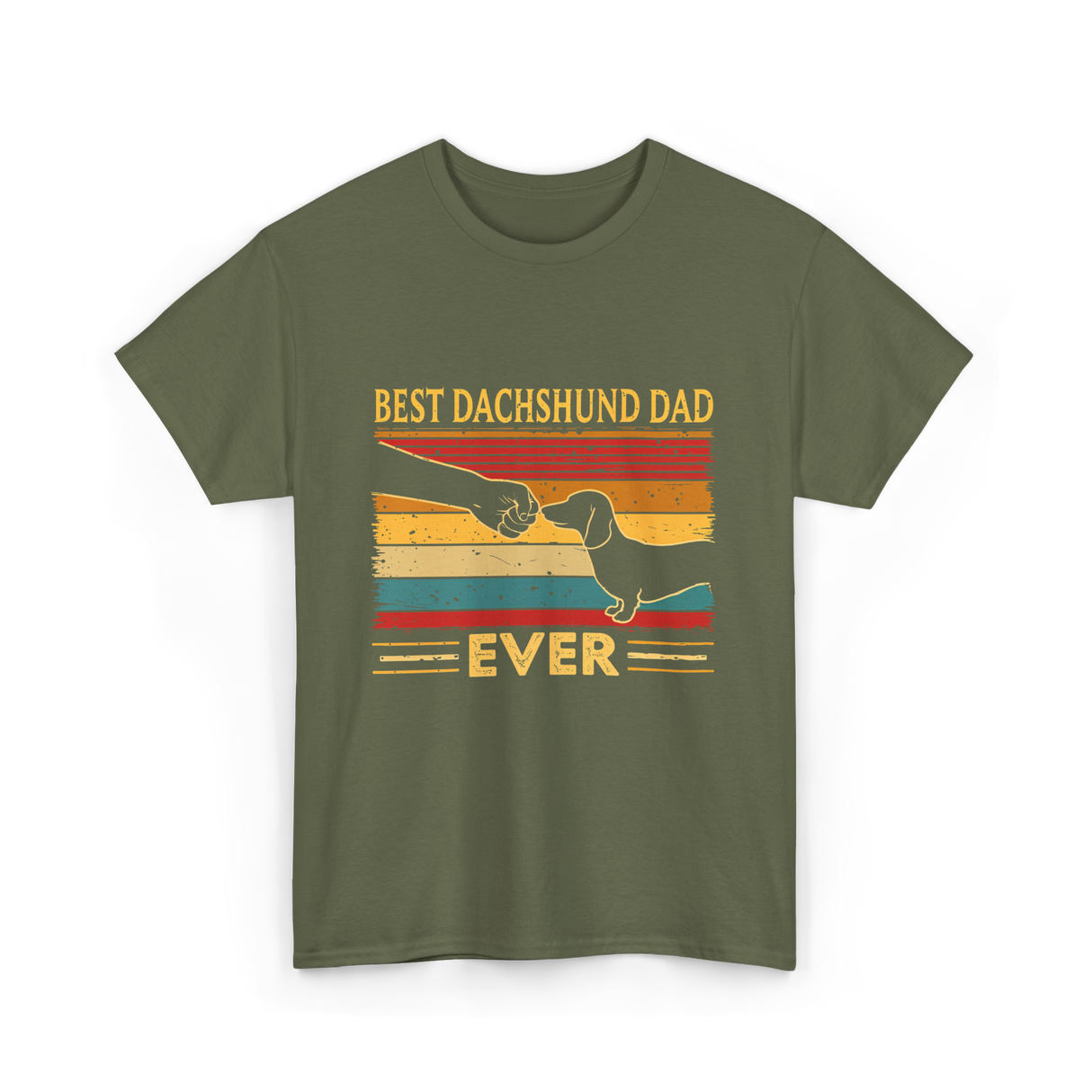 Best Dachshund Dad Ever Dachshund T-Shirt - Military Green