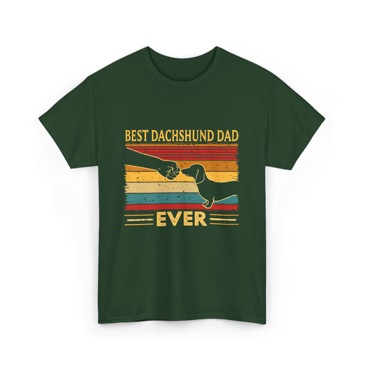Best Dachshund Dad Ever Dachshund T-Shirt - Forest Green