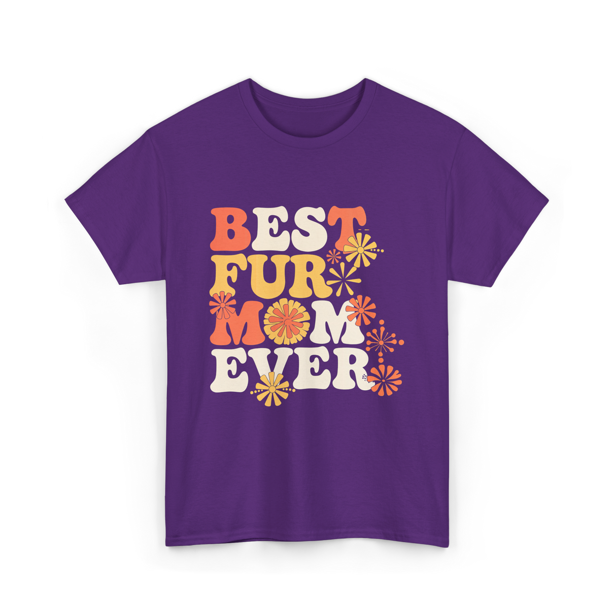 Best Fur Mom Ever Dog Cat Lover T-Shirt - Purple