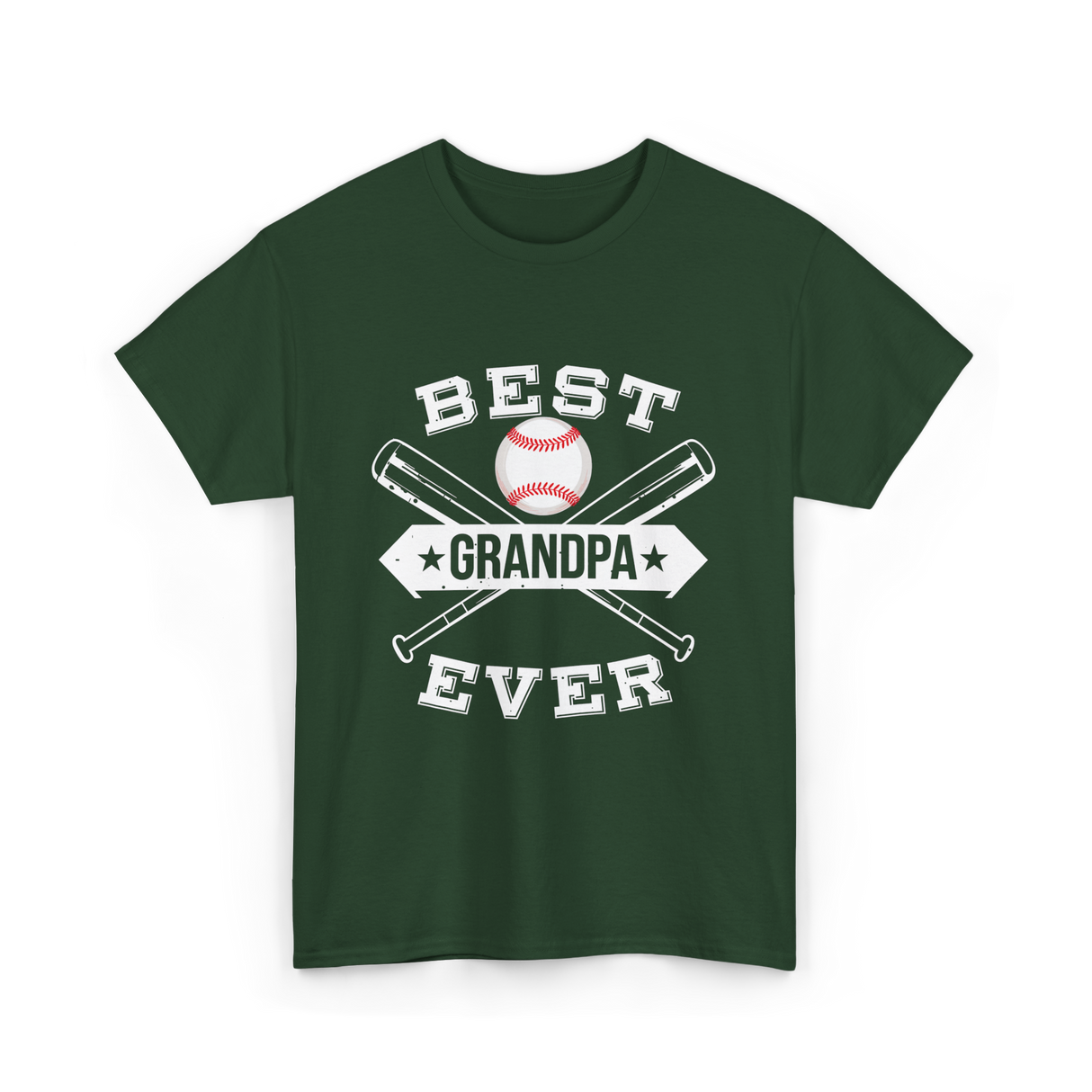 Best Grandpa Baseball Player T-Shirt - Forest Green