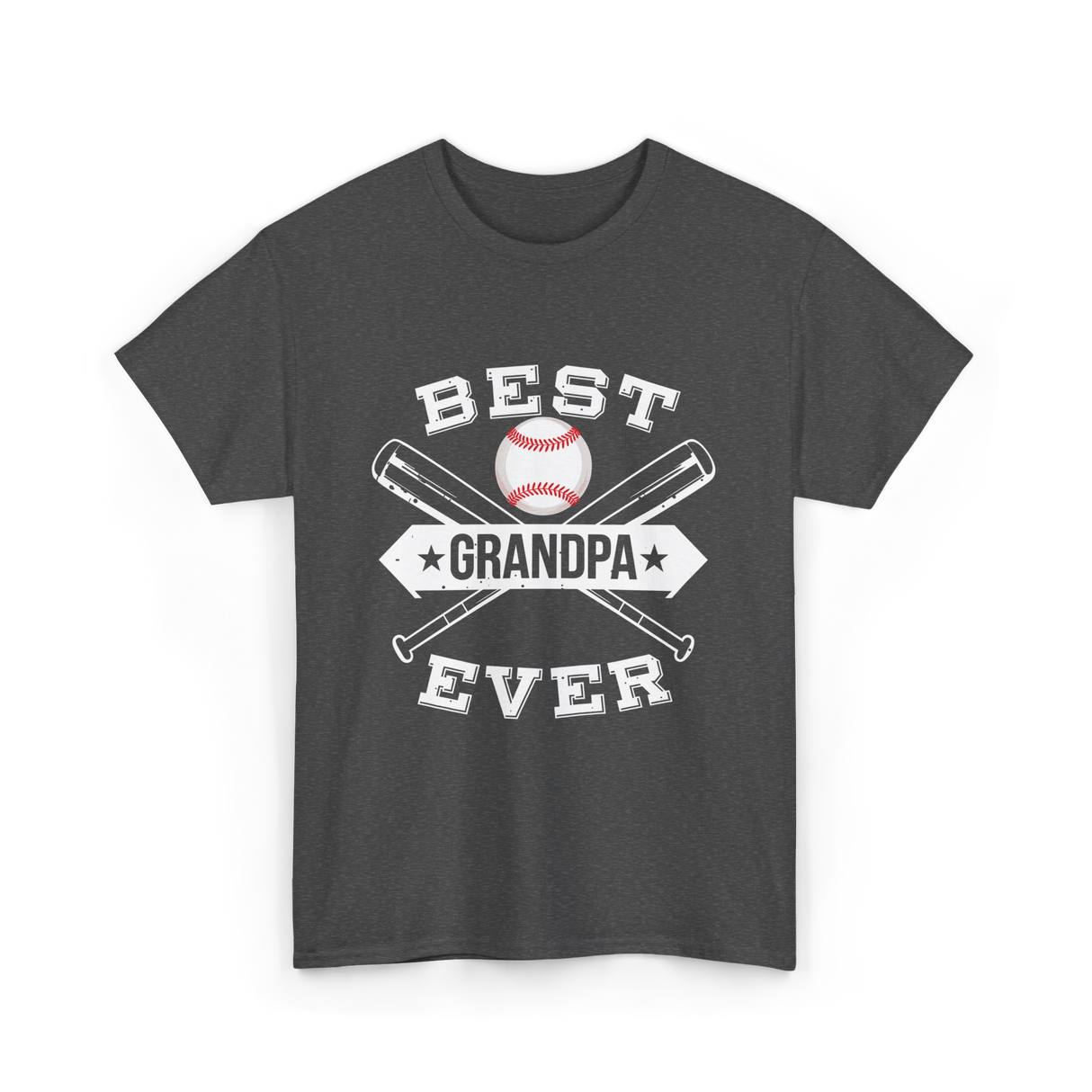 Best Grandpa Baseball Player T-Shirt - Dark Heather