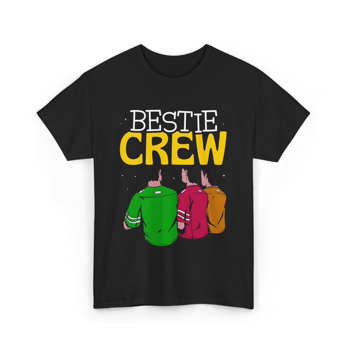 Bestie Crew Friendship Friends Team T-Shirt - Black