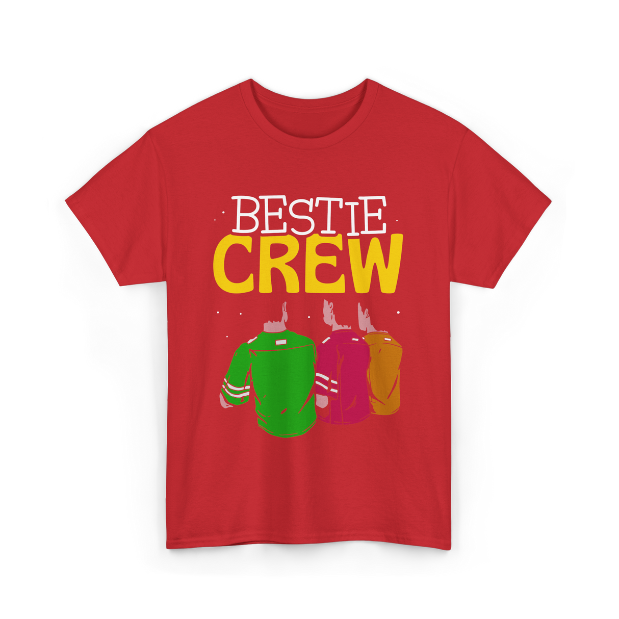 Bestie Crew Friendship Friends Team T-Shirt - Red