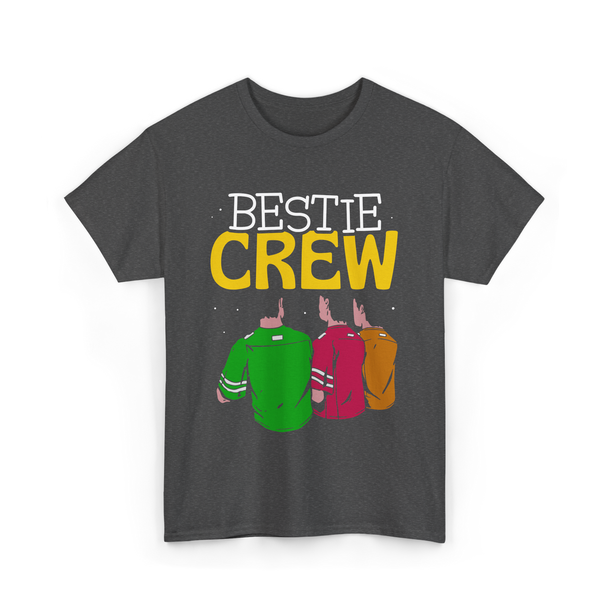 Bestie Crew Friendship Friends Team T-Shirt - Dark Heather