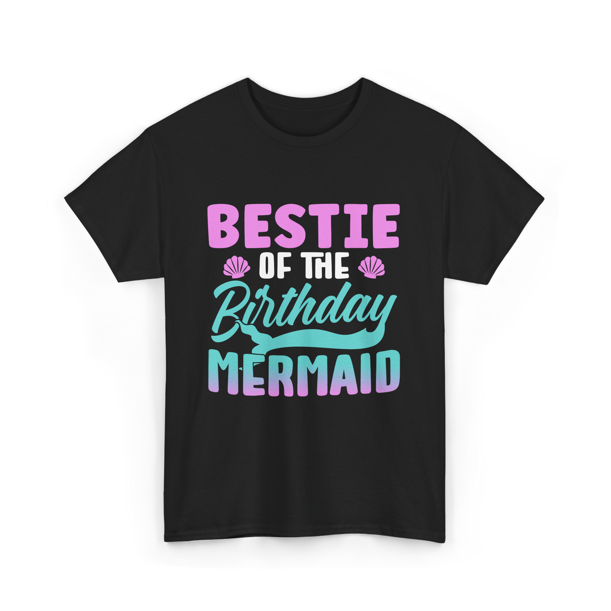 Bestie Mermaid Birthday Party T-Shirt - Black