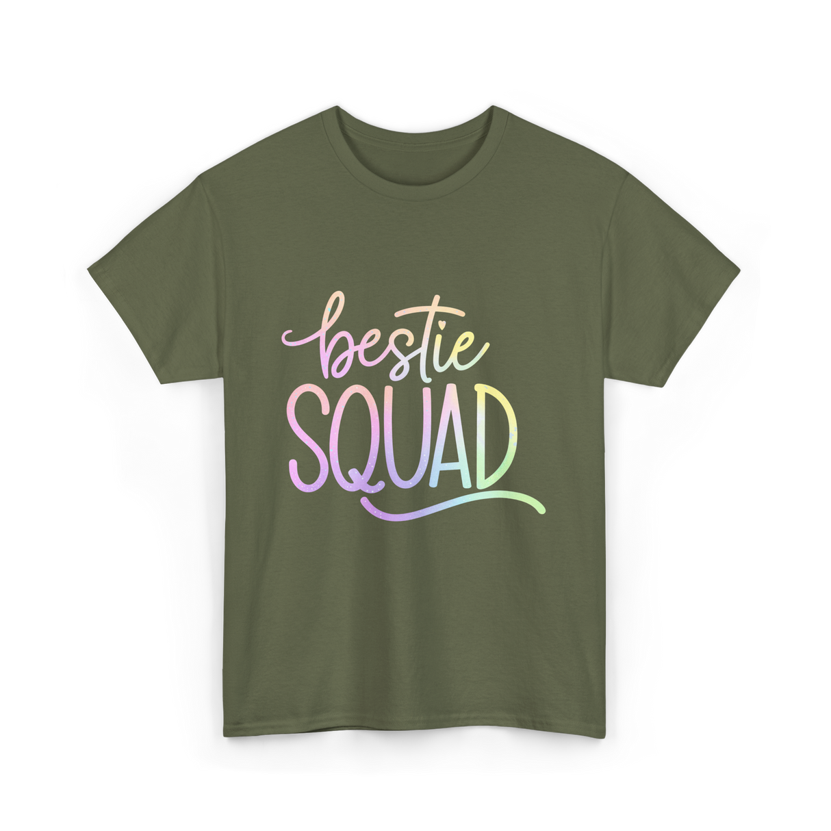 Bestie Squad Besties Friends T-Shirt - Military Green