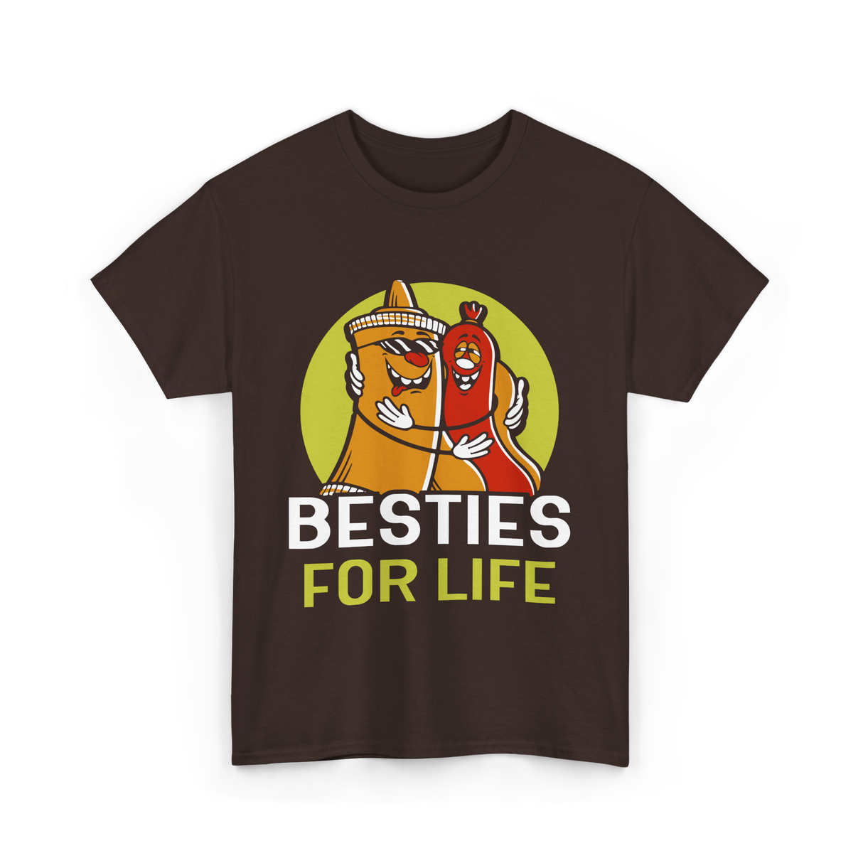 Besties For Life Friendship Friends T-Shirt - Dark Chocolate