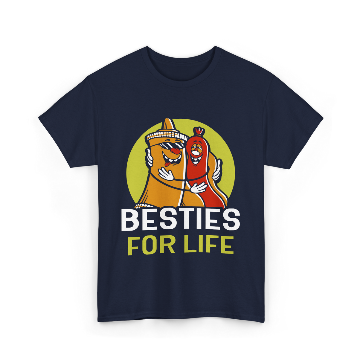 Besties For Life Friendship Friends T-Shirt - Navy