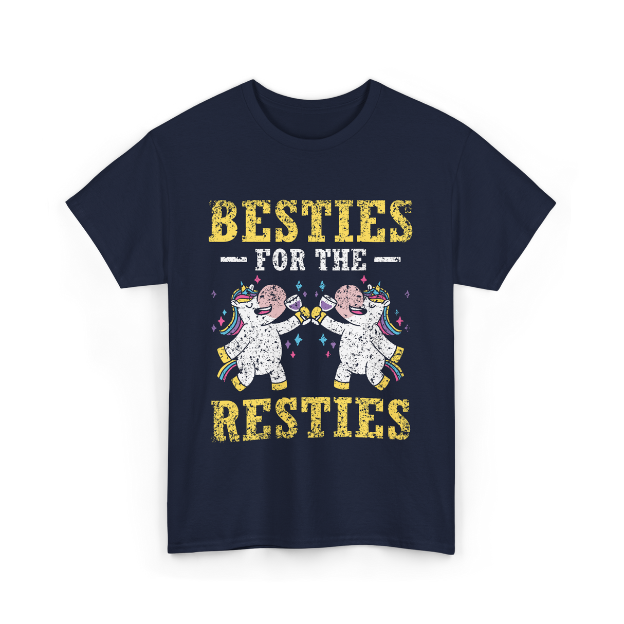 Besties For The Resties Friendship T-Shirt - Navy