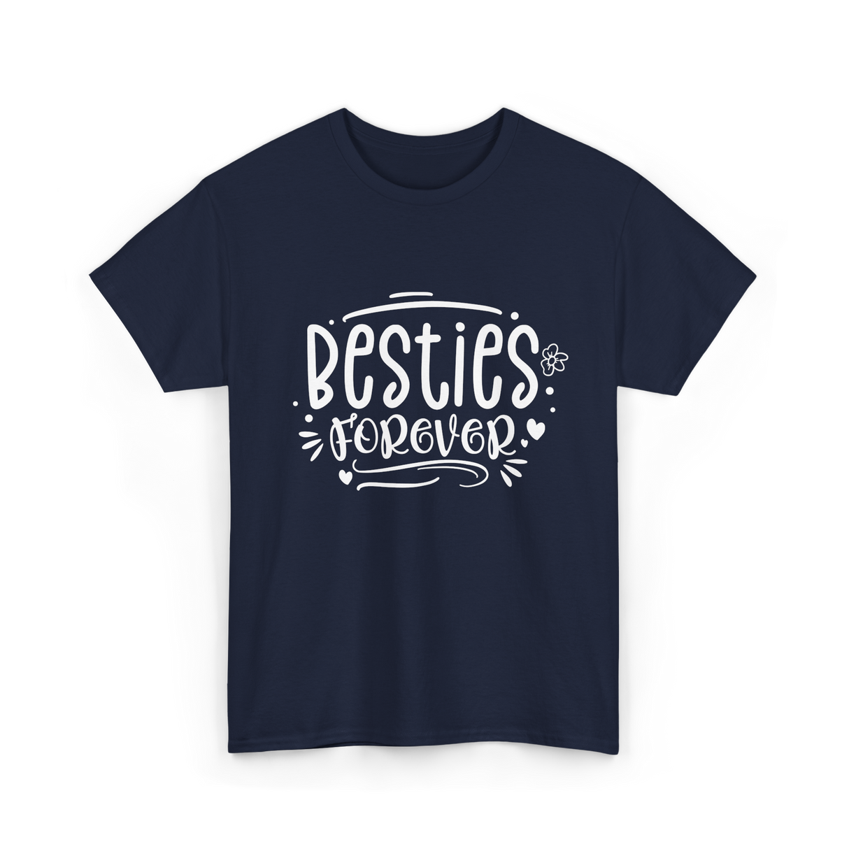 Besties Forever Friendship Friends T-Shirt - Navy