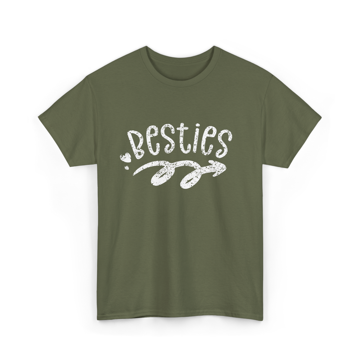 Besties Friendship Best Friend T-Shirt - Military Green