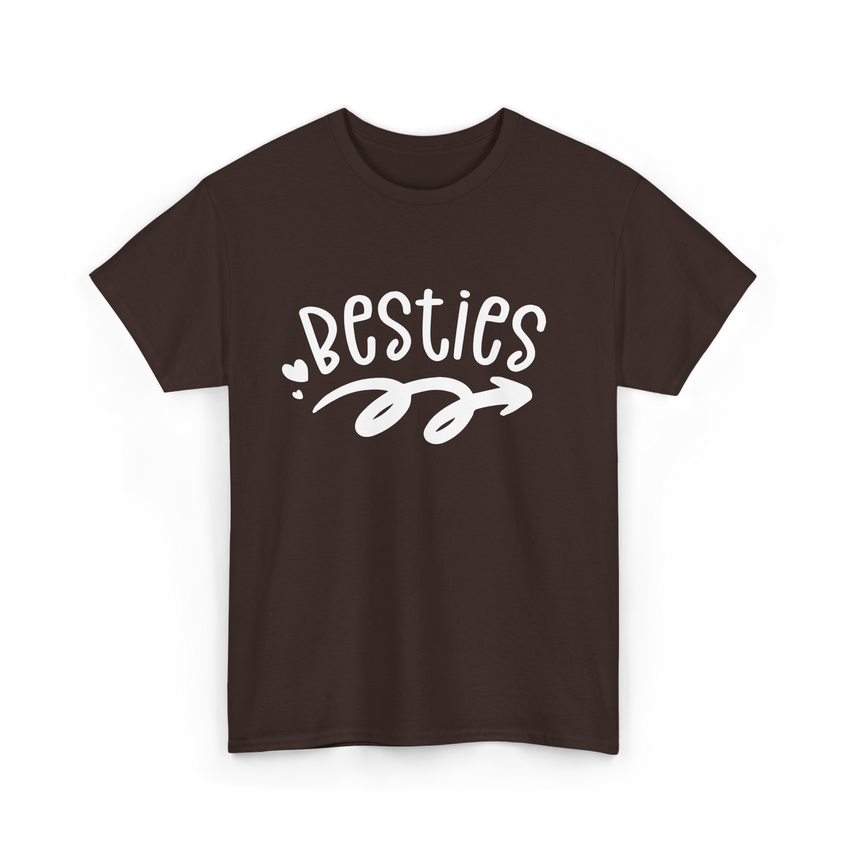 Besties Friendship Friends Team T-Shirt - Dark Chocolate