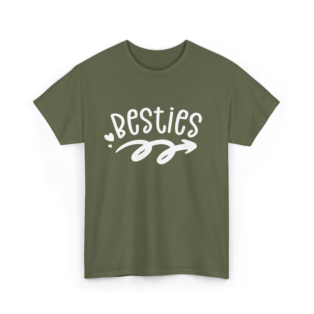 Besties Friendship Friends Team T-Shirt - Military Green