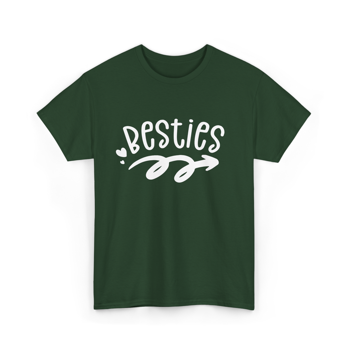 Besties Friendship Friends Team T-Shirt - Forest Green