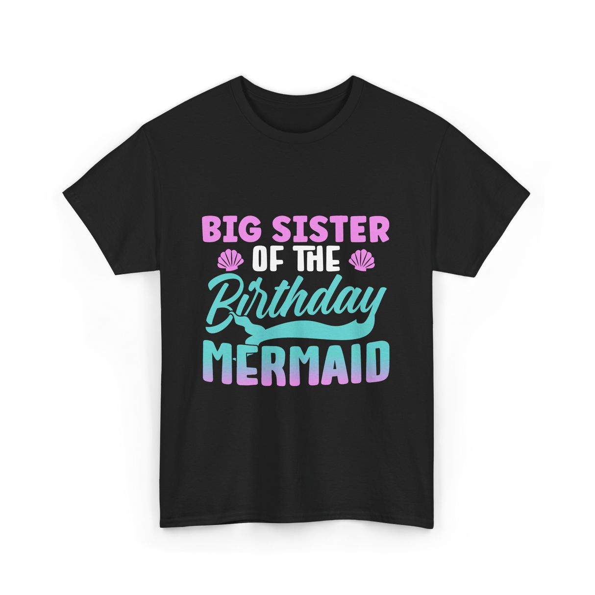 Big Sister Mermaid T-Shirt - Black