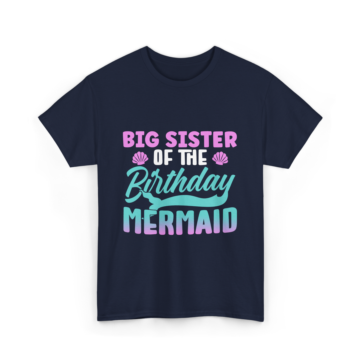 Big Sister Mermaid T-Shirt - Navy