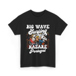 Big Wave Surfing Nazaré Portugal Surfer T-Shirt - Black