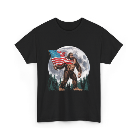 Bigfoot Sasquatch Bigfoot Moon T-Shirt - Black
