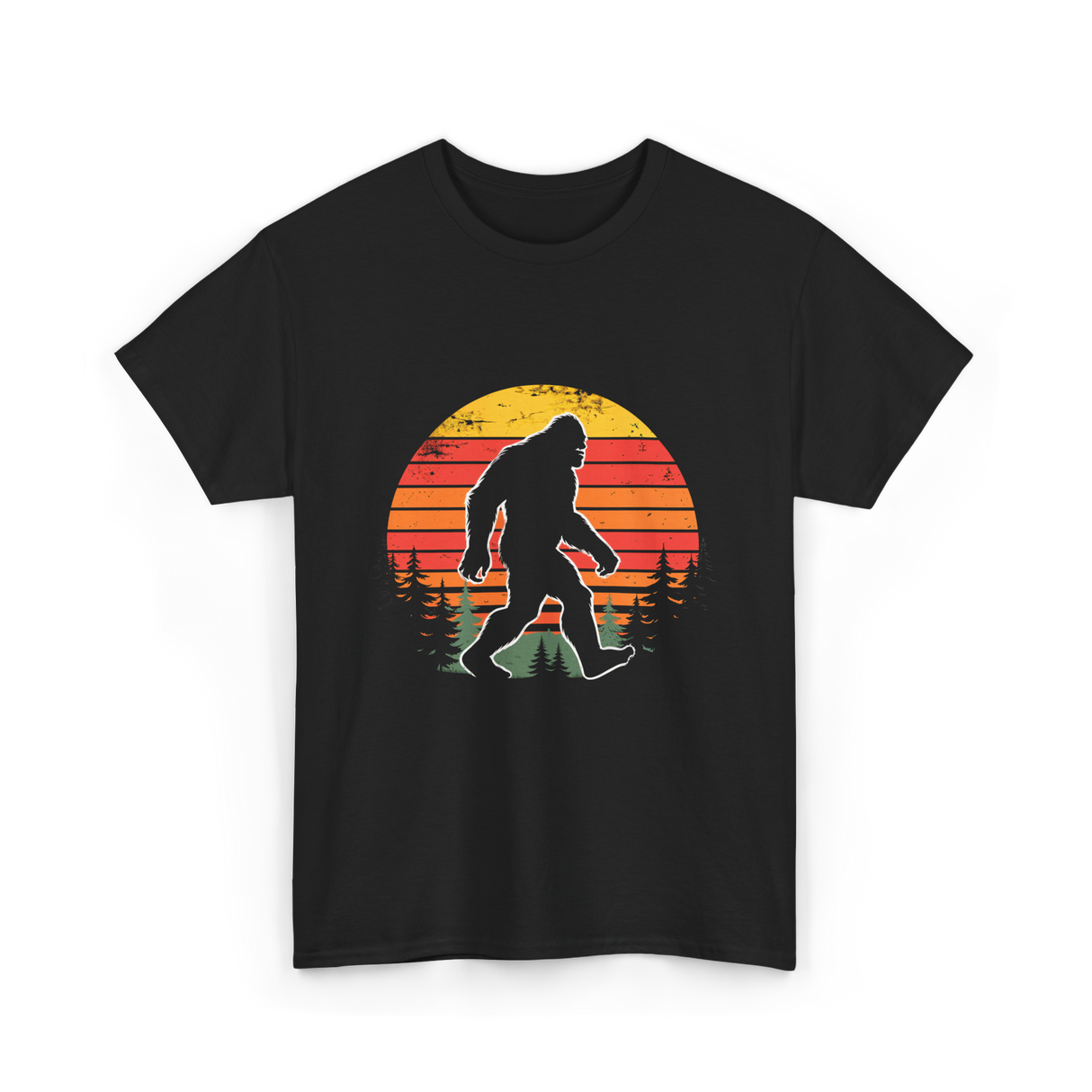Bigfoot Silhouette Sasquatch Hunter T-Shirt - Black