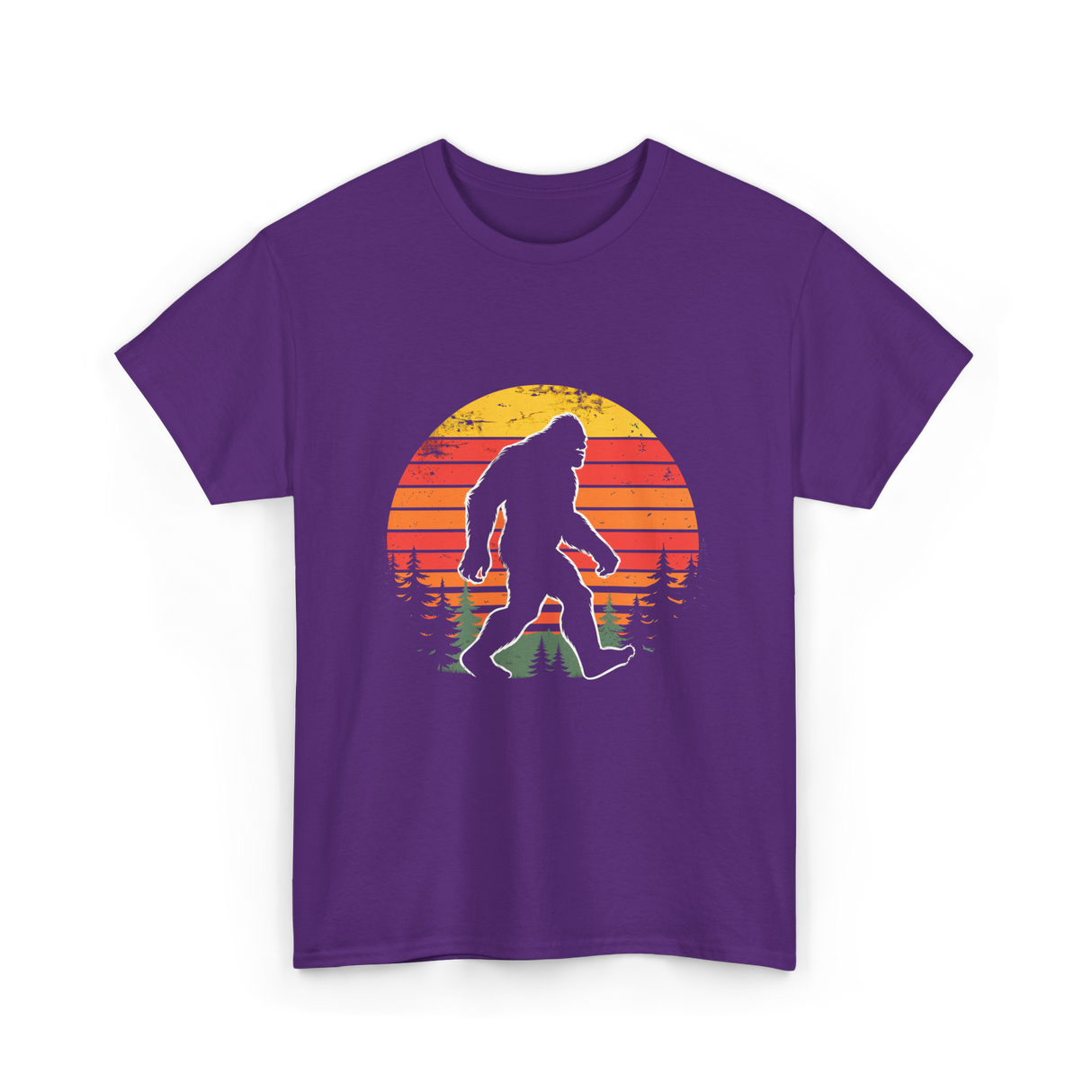 Bigfoot Silhouette Sasquatch Hunter T-Shirt - Purple