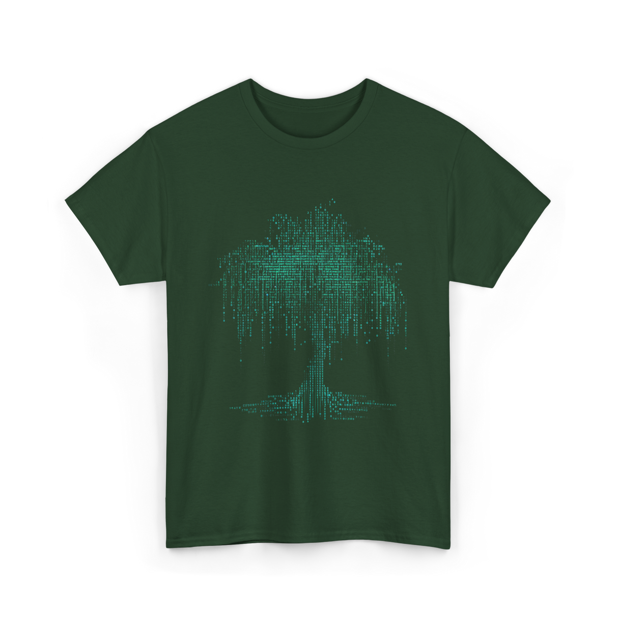 Binary Tree Coding Programmer Code T-Shirt - Forest Green