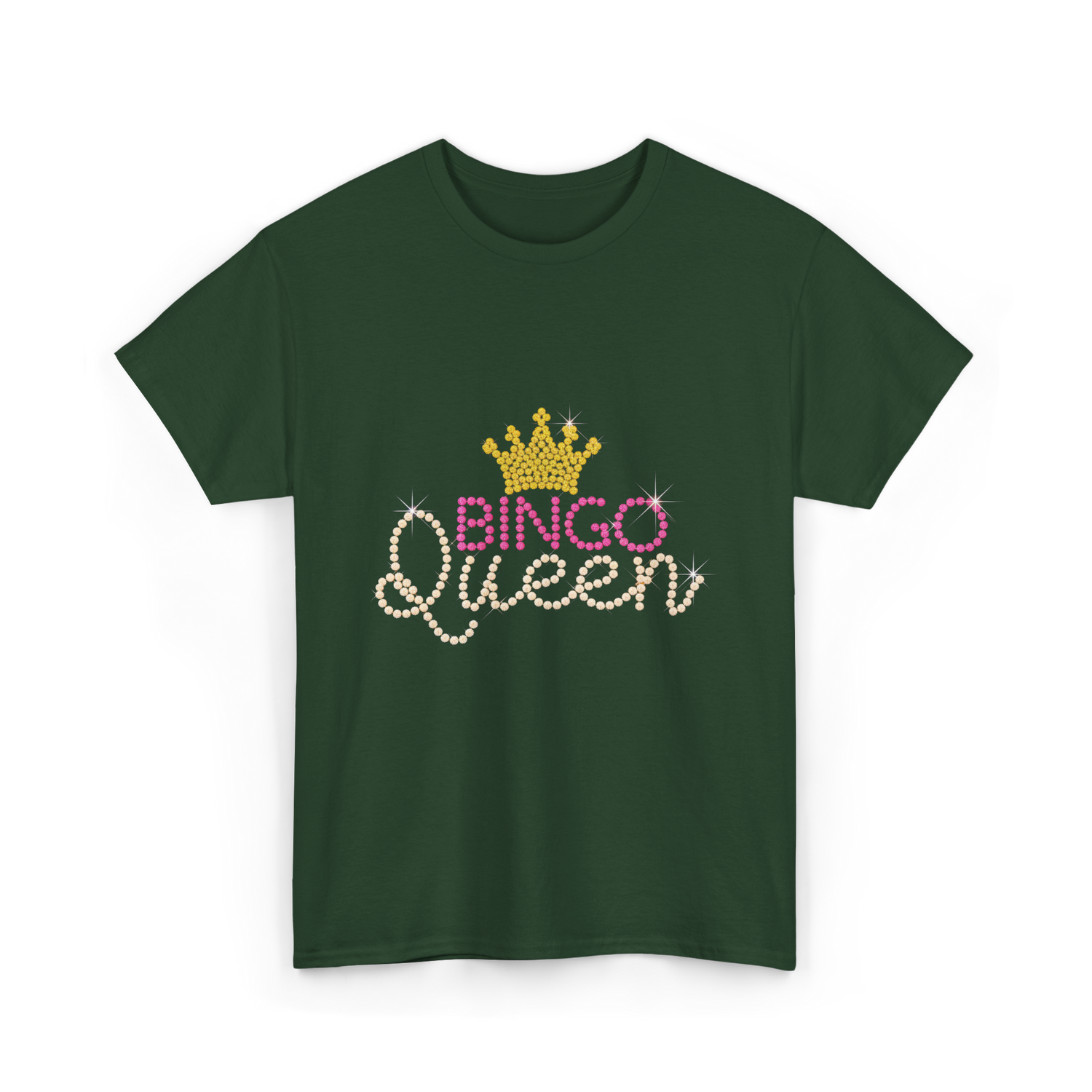 Bingo Queen Bingo Player T-Shirt - Forest Green