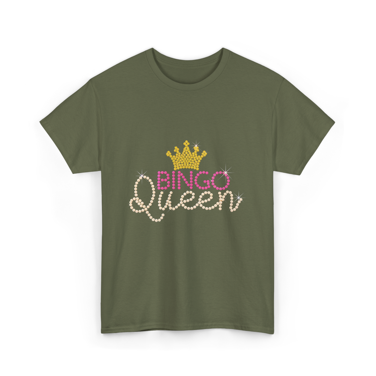 Bingo Queen Bingo Player T-Shirt - Military Green